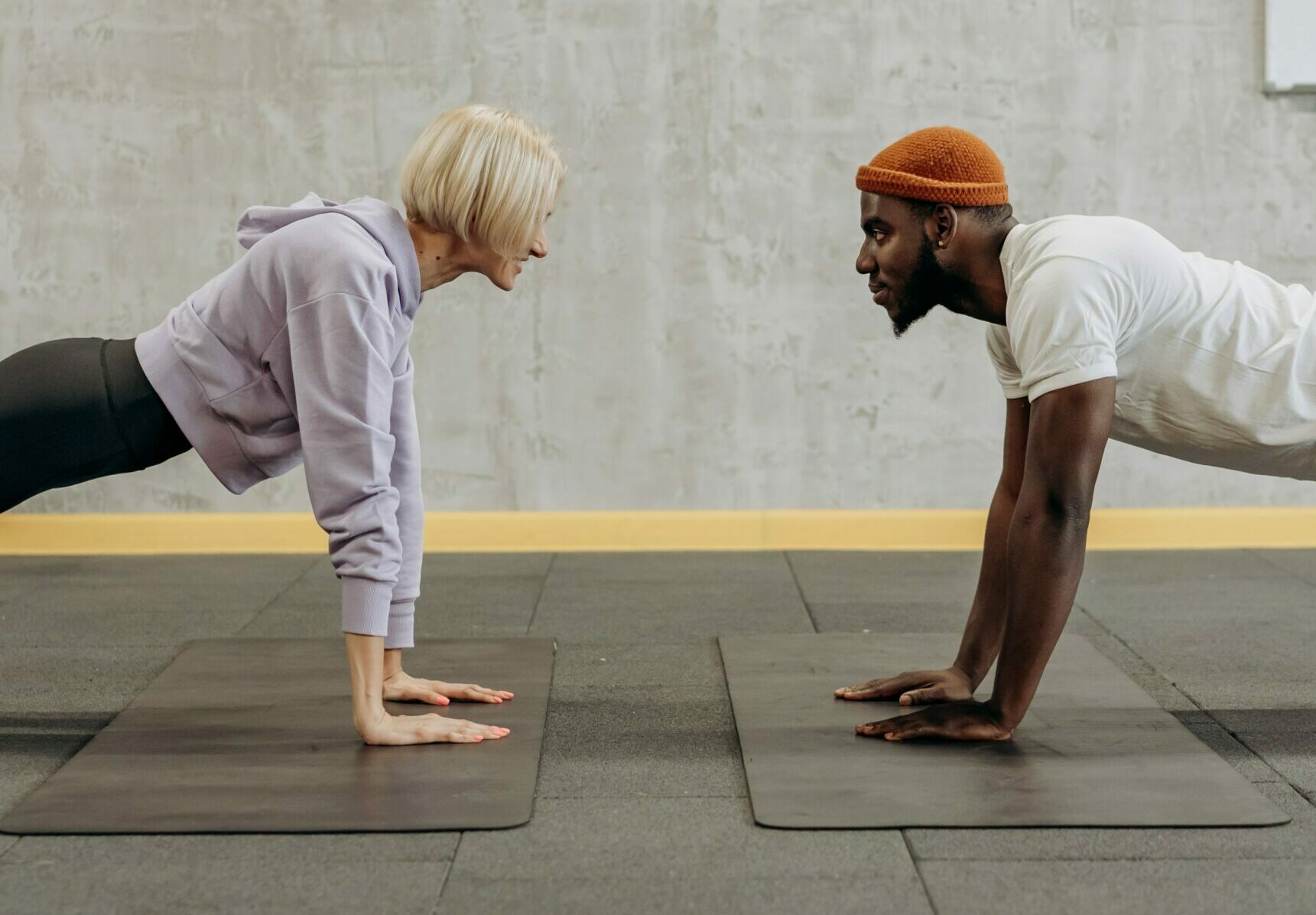 Happy Couple Working Out Together